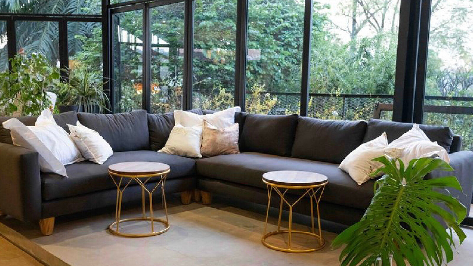 A Wood Habitat living room, handmade in Kigali